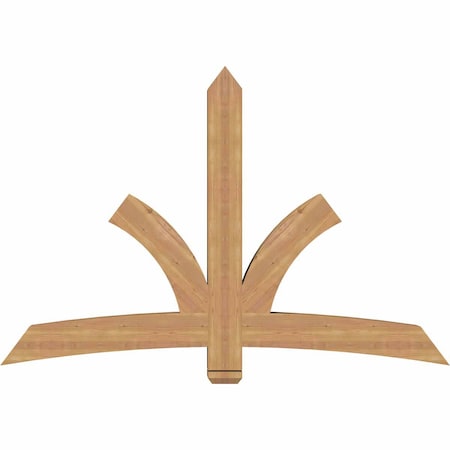 Ekena Millwork Davenport Timber Gable Bracket, Western Red Cedar, 72"W x 48"H x 5 1/2"D x 5 1/2"F, 16/12 Pitch GBW072X48X0606DAV00SWR